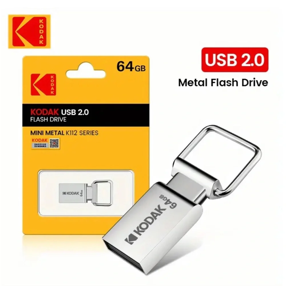 KODAK K112 Super Mini Metal USB Flash Drive 64GB USB2.0 Pendrive Memory Stick